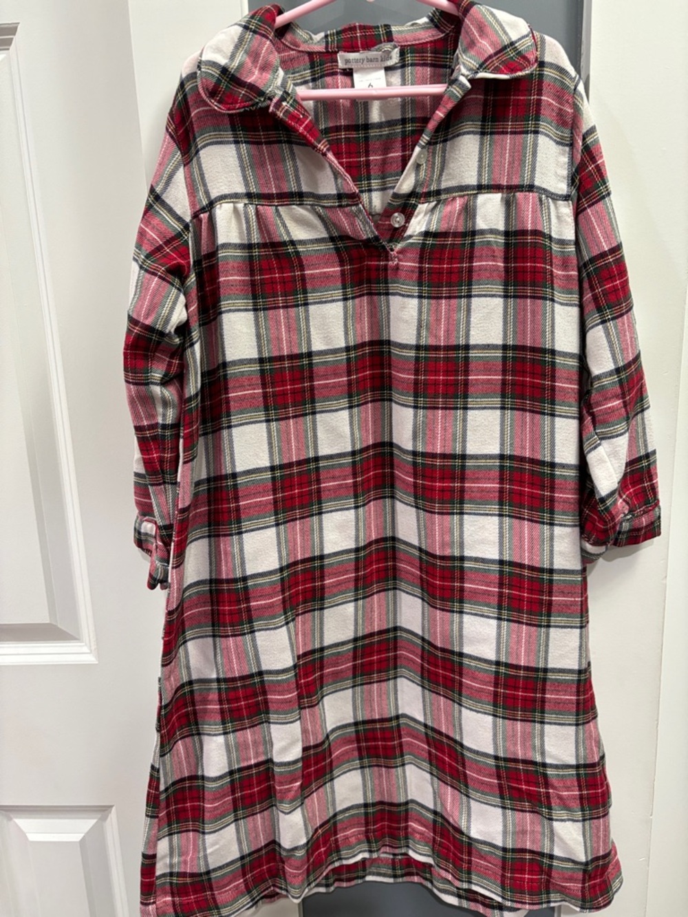 Pottery Barn Kids Red, White & Pink Plaid Nightgown